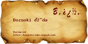 Bozsoki Éda névjegykártya